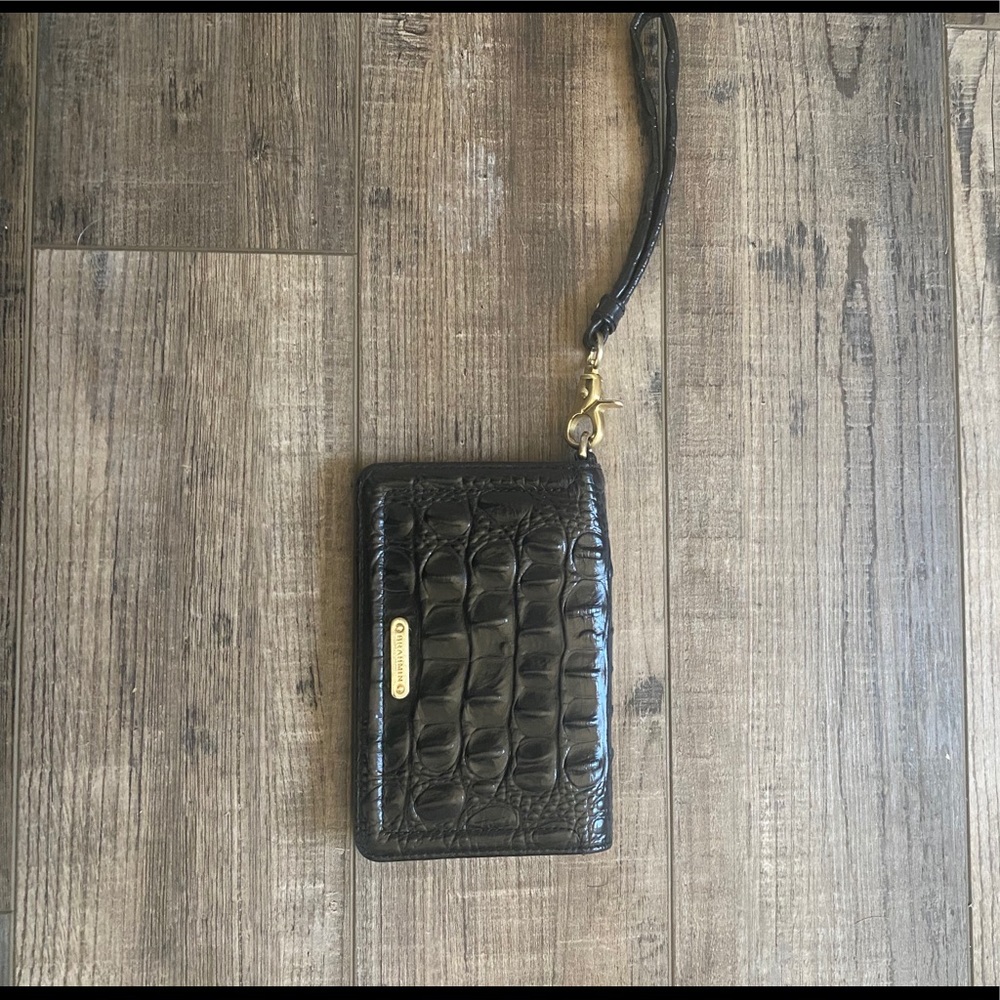 Brahmin Crocodile-Embossed wallet wristlet